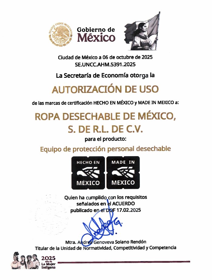 Certificado Hecho en México